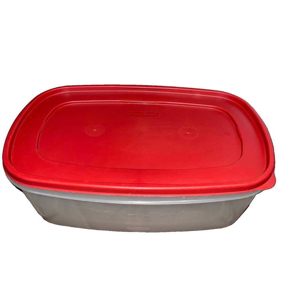 Vintage Rubbermaid 40 Cup 9.4L Clear Food Storage Container Red Lid USA Pantry